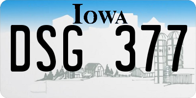 IA license plate DSG377