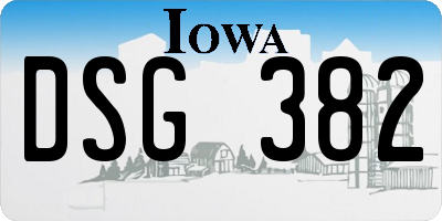 IA license plate DSG382