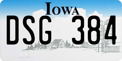 IA license plate DSG384