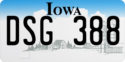 IA license plate DSG388