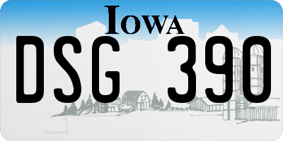IA license plate DSG390