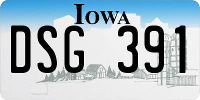 IA license plate DSG391