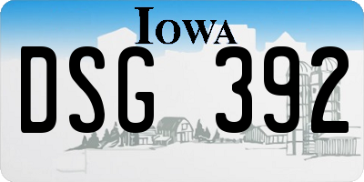 IA license plate DSG392