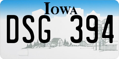 IA license plate DSG394