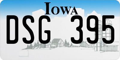 IA license plate DSG395