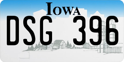 IA license plate DSG396