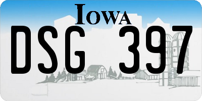 IA license plate DSG397