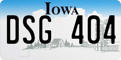 IA license plate DSG404