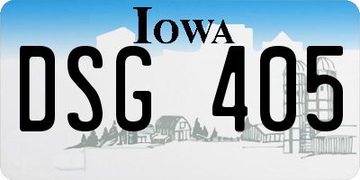 IA license plate DSG405