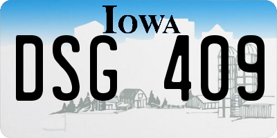 IA license plate DSG409