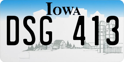 IA license plate DSG413