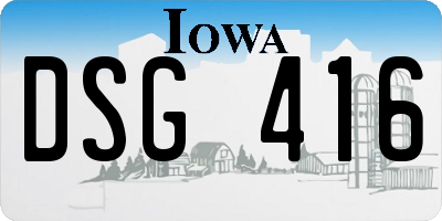 IA license plate DSG416