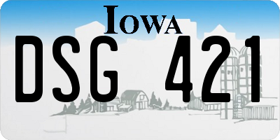 IA license plate DSG421