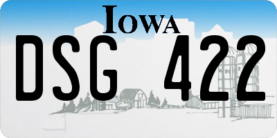 IA license plate DSG422