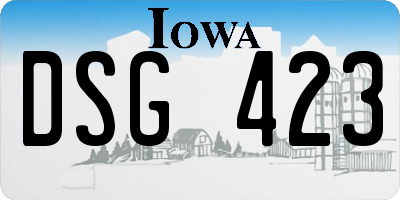 IA license plate DSG423