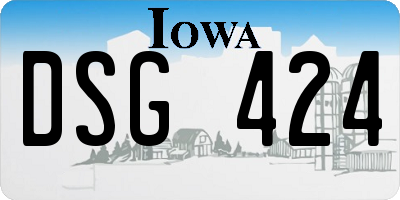 IA license plate DSG424