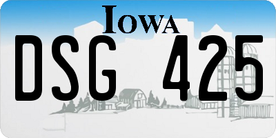 IA license plate DSG425