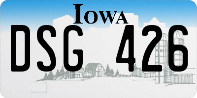 IA license plate DSG426