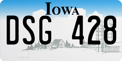 IA license plate DSG428