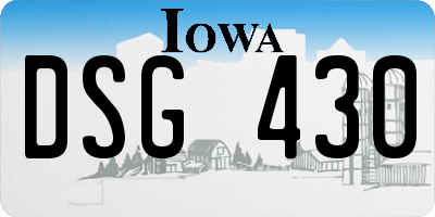 IA license plate DSG430