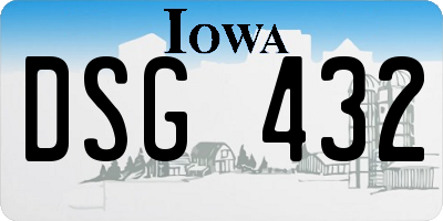 IA license plate DSG432