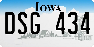 IA license plate DSG434