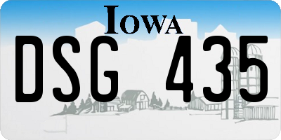 IA license plate DSG435