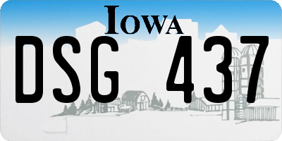 IA license plate DSG437