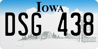 IA license plate DSG438