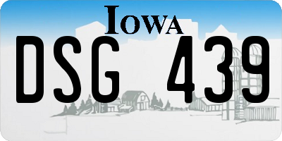 IA license plate DSG439
