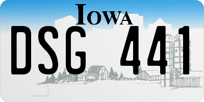IA license plate DSG441