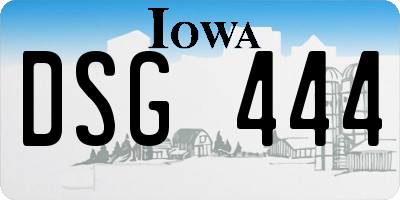 IA license plate DSG444