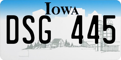 IA license plate DSG445