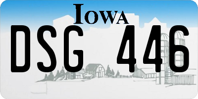 IA license plate DSG446