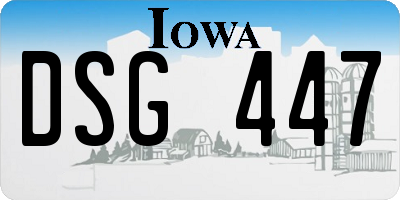 IA license plate DSG447