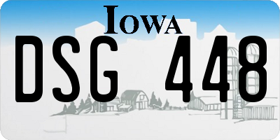 IA license plate DSG448