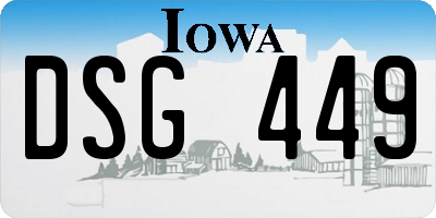 IA license plate DSG449