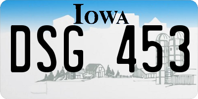 IA license plate DSG453