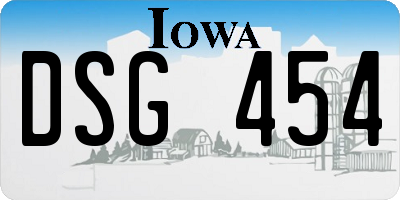IA license plate DSG454