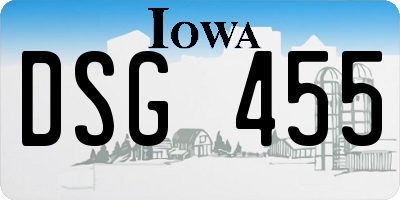 IA license plate DSG455