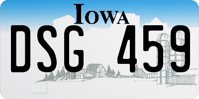 IA license plate DSG459