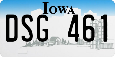IA license plate DSG461