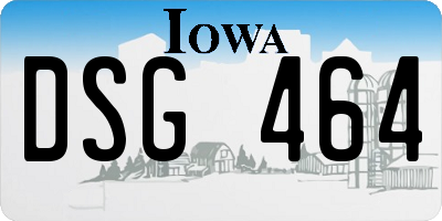 IA license plate DSG464