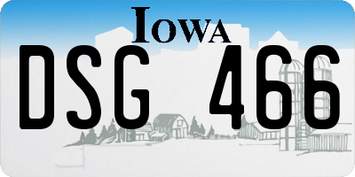 IA license plate DSG466