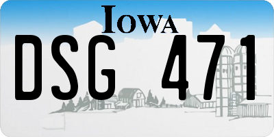IA license plate DSG471