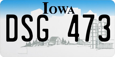 IA license plate DSG473