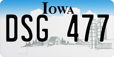 IA license plate DSG477
