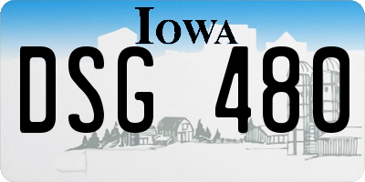 IA license plate DSG480