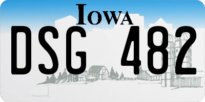IA license plate DSG482