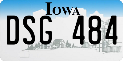 IA license plate DSG484